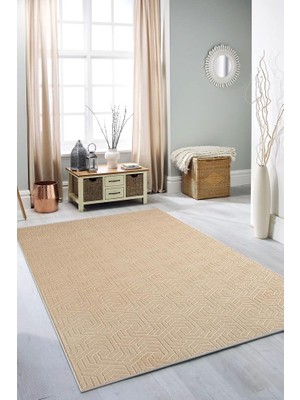 Esperya Home Rölyef Halı Yolluk Vizon | Kaymaz Taban | Makinada Yıkanabilir | Salon, Mutfak & Koridor