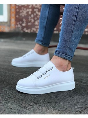 Virtustore Beyaz Kalın Taban Casual Erkek Ayakkabı