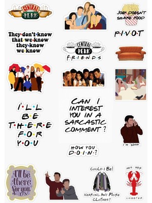 One Little Happiness Friends Dizi Sticker Seri Defter Laptop Notebook Tablet Telefon Kılıf Sticker Seti