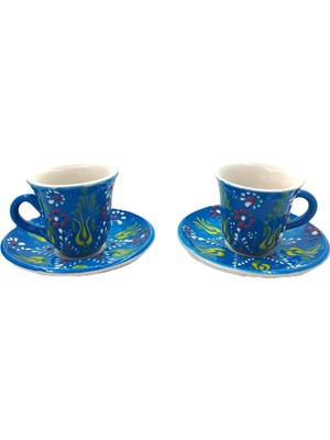 Boncadas El Yapımı Desenli 2\'li Fincan Takımı