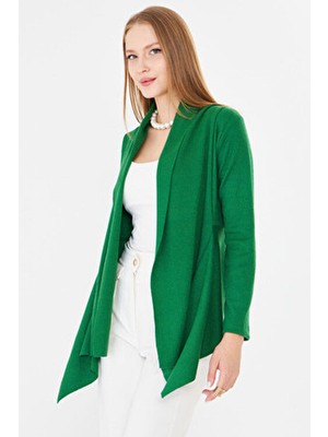 Armonika Kadın Yeşil Desenli Triko Salaş Hırka ARM-26K001006