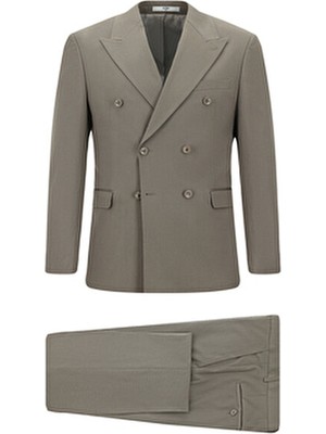 Kiğılı 7 Drop Slim Fit Dar Kesim Pamuklu Lyocell Kruvaze Takım Elbise