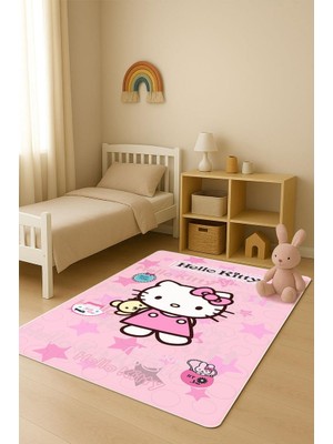 Dolce Mariee  Parlak Kadife Kumaş Dijital Baskı Dot Kaymaz Tabanlı Çocuk ve Genç Odası Halısı H0597