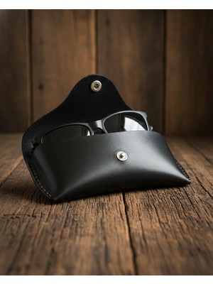 Derice Gözlük Kılıfı Bitkisel Tabaklanmış El Yapımı ve El Boyaması Hakiki Deri