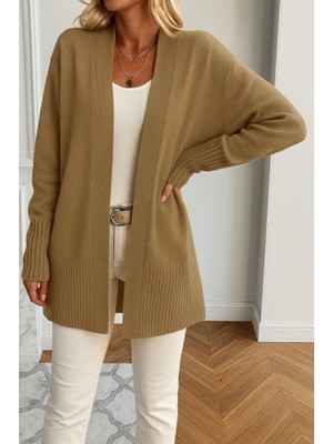 Martcini Kadın Uzun Kollu Önü Açık Triko Hırka