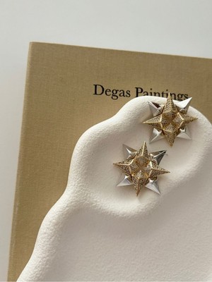 H&S Aksesuar Turkuaz Yansımalı Işıltılı Çelik Yıldız Küpe