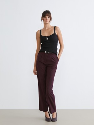 Soulife Carrot Fit Kadın Pileli Pantolon