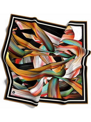 Violla Twill Kare Desenli Hardal Renkli 90X90 Dikim Şekli : El Dikişi Eşarp (Ipek Içermez)