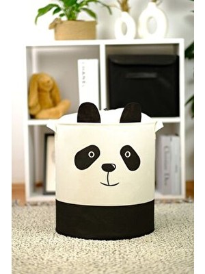 Prendi Home Panda Tasarımlı Büzgülü Çocuk Odası Sepeti – Katlanabilir Oyuncak ve Kıyafet Saklama Kutusu 37X40 cm