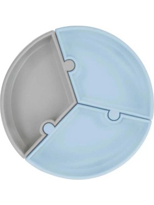 Puzzle Vakum Tabanlı Silikon Tabak Mineral / Powder Grey