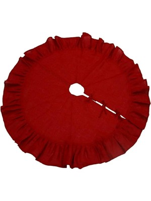 Emtory Home Kırmızı Pileli Yılbaşı Ağaç Altı Örtü 100 cm - Yılbaşı Dekor - Yılbaşı Örtüsü