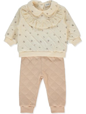 Bebetto Kapitone Sweat 2li Takım (Petıte Fleurs) Bej