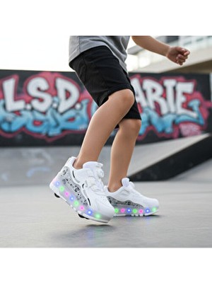 BURUNİ Kız Erkek Çocuk Patenli Işıklı Ayakkabı | Tekerlekli Spor Ayakkabı | LED Işıklı Çocuk Pateni