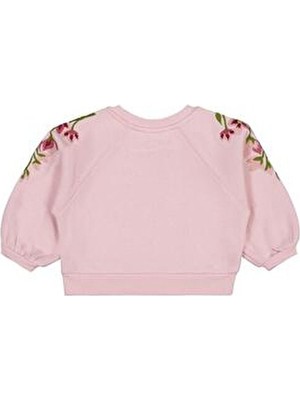 Civil Girls Kız Çocuk Sweatshirt Açık Gül Kurusu Renkli Uzun Kollu 2-5 Yaş Çiçek Nakışlı
