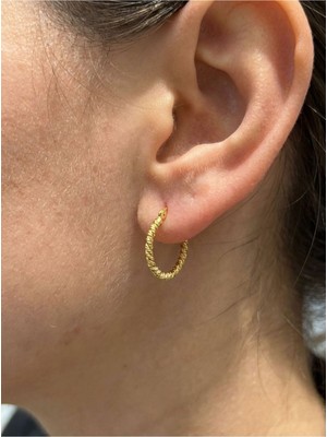 Kuyumcu Nurettin 2 gr (Gram) Tam Tur Dorika Toplu Küpe 14 Ayar Altın 20 mm