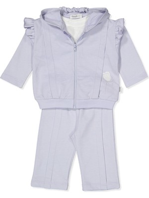 Bebetto Iki Ip Kapşonlu Fermuarlı Hırka 3lü Takım (Baby Gırl/25) Lila