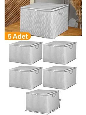 Serstil 5 Adet - Mini Boy Gri Benekli Kıyafet / Nevresim Hurcu - 45X40X30 cm