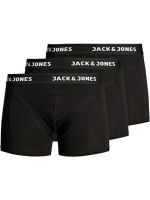 Jack & Jones Erkek 3'lü Boxer 63412171944 Siyah