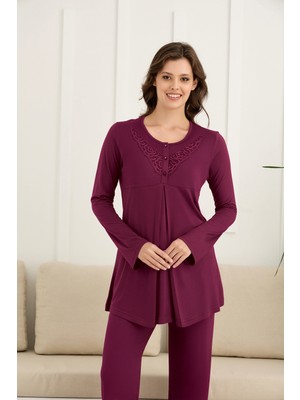 Nightlove Kadın Hamile Uzun Kollu Pijama Takımı