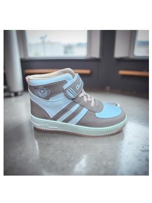 Desi-One Çocuk Unisex Yüksek Bilekli Spor Ayakkabı Cırt Cırtlı Bağcıklı Günlük Sneaker
