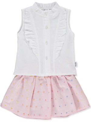 Bebetto Dokuma Gömlek 2li Takım (Ponpon Team) Pembe