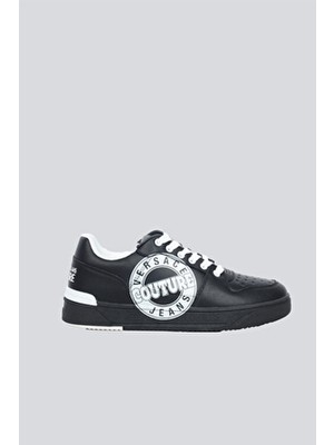 Versace Erkek Logo Desenli Düşük Bilekli Deri Siyah Sneaker 79YA3SJ1ZPB40-899