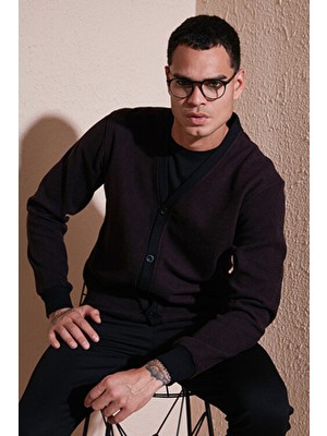 Buratti Pamuklu Regular Fit Düğmeli V Yaka Hırka Erkek Hırka 456205