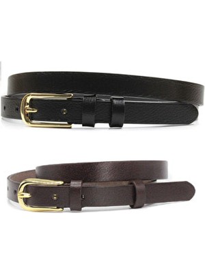 Derikem %100 Hakiki Deri Şık Sarı Tokalı Kadın Kemeri