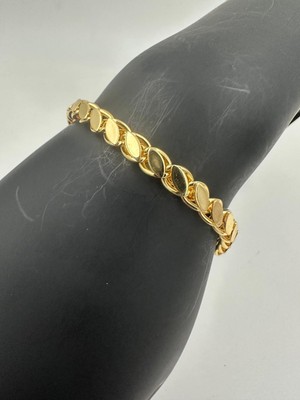 Stainless Steel Gold Oval Plaka Çelik Bileklik