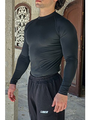 Liber Basic Uzun Kollu Compression T-Shirt (Siyah)
