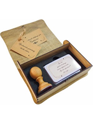 Heptex Öğretmenler Günü Hediyesi Kişiye Özel Ahşap Kutulu Mühür