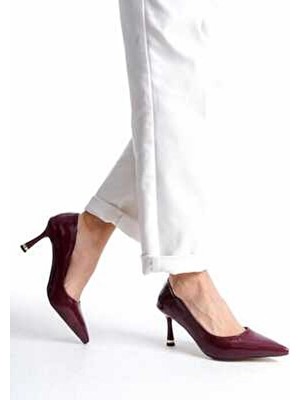 v.s.h velvet KADIN  Stiletto Rugan Arkası Kapalı Şık Kadın Stiletto