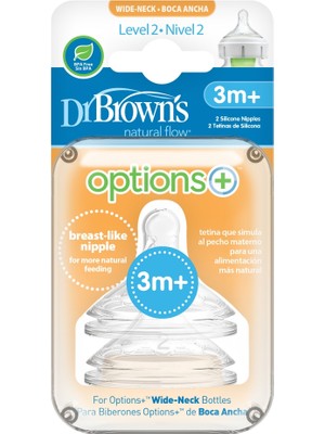 Geniş Ağız 2.evre 2li Silikon Biberon Emziği