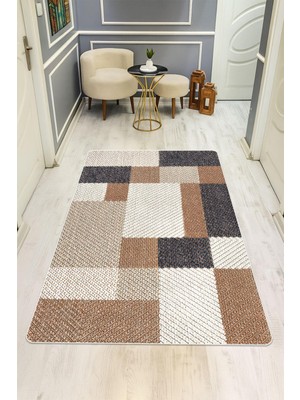 Dolce Mariee Parlak Kadife Kumaş Dijital Baskı Modern Desenli Dot Kaymaz Tabanlı Halı H1072