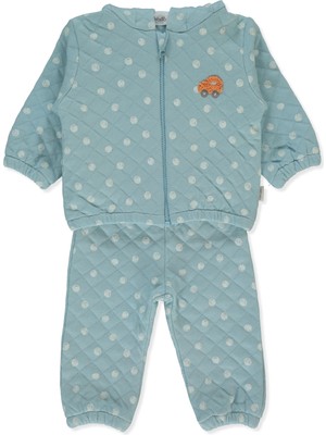 Bebetto Kapitone Kapşonlu Hırka 2li Takım (Teddy) Petrol Yeşil