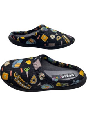 Gezer Erkek Çocuk Siyah Ultra Hafif Okul Araç-Gereçleri Desenli Ev Içi Terlik GZTRT8521537