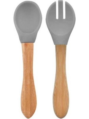 Mama Kaşığı ve Çatal Seti Powder Grey