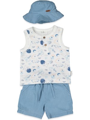 Bebetto Tencel Şort 3lü Takım (Outsıde The World) Mavi