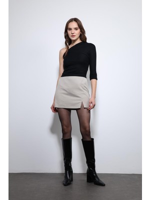 Antioch Siyah Asimetrik Yaka Top