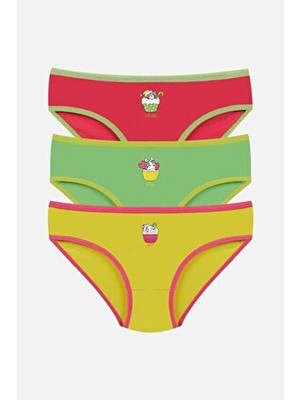 Koza İç Giyim Kız Çocuk 3'lü Sevimli Kedi Baskılı Slip