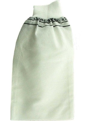 Beyaz Banyo Hamam Kesesi Lastikli 25X17 cm Orta Kalınlıkta Cilt Temizliği İçin Kullanım