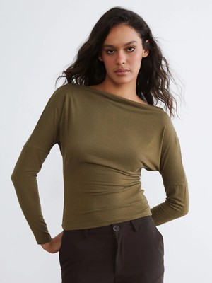 LC Waikiki Lcw Vision Haki Kayık Yaka Bluz