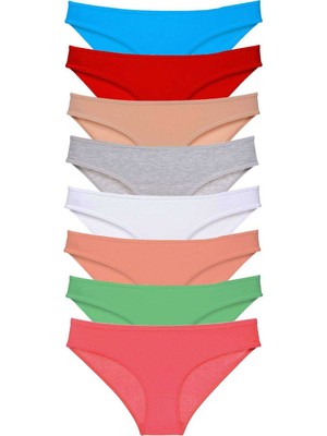 8 Adet Süper Eko Set Likralı Kadın Slip Külot Set 8