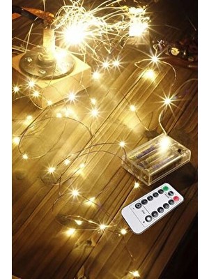 Alshop Kumandalı Animasyonlu 10 Metre Pilli Peri LED Günışığı Fonksiyonlu Dekoratif LED