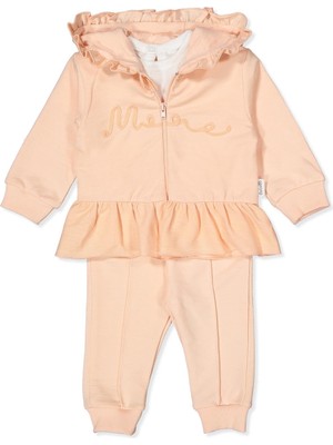 Bebetto Iki Ip Kapşonlu Hırka 3lü Takım (Good Vıbes/25) Somon