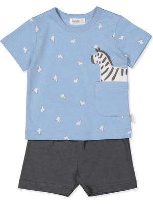 Bebetto Süprem Şort 2li Takım (Walkıng Zebras) Mavi