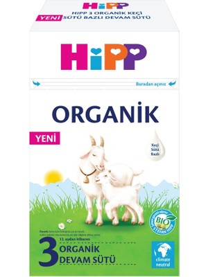 3 Organik Keçisütü Bazlı Bebek Devam Sütü 400 gr