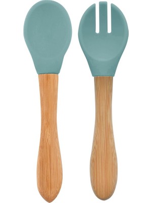 Mama Kaşığı ve Çatal Seti Aqua Green