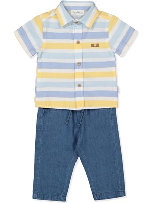 Bebetto Dokuma Gömlek 2li Takım (Colored Lınes) Lacivert