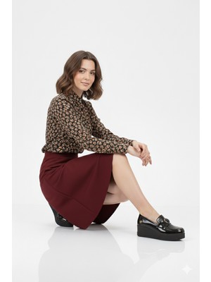 Doçka Kadın Hakiki Rugan Deri Klasık Tarz Bağcıksız Günlük Dolgu Topuk Ayakkabı LX25/MA292